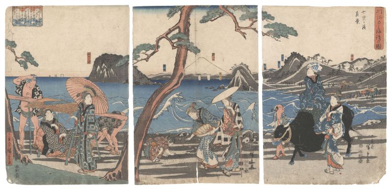 Hiroshige I “The Water's Edge at Enoshima in Sagami Province: True View of Seven-Mile Beach”