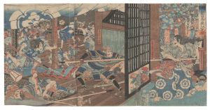 芳年「京都四条夜討之図」