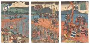太平記天龍川之浮橋ノ図
