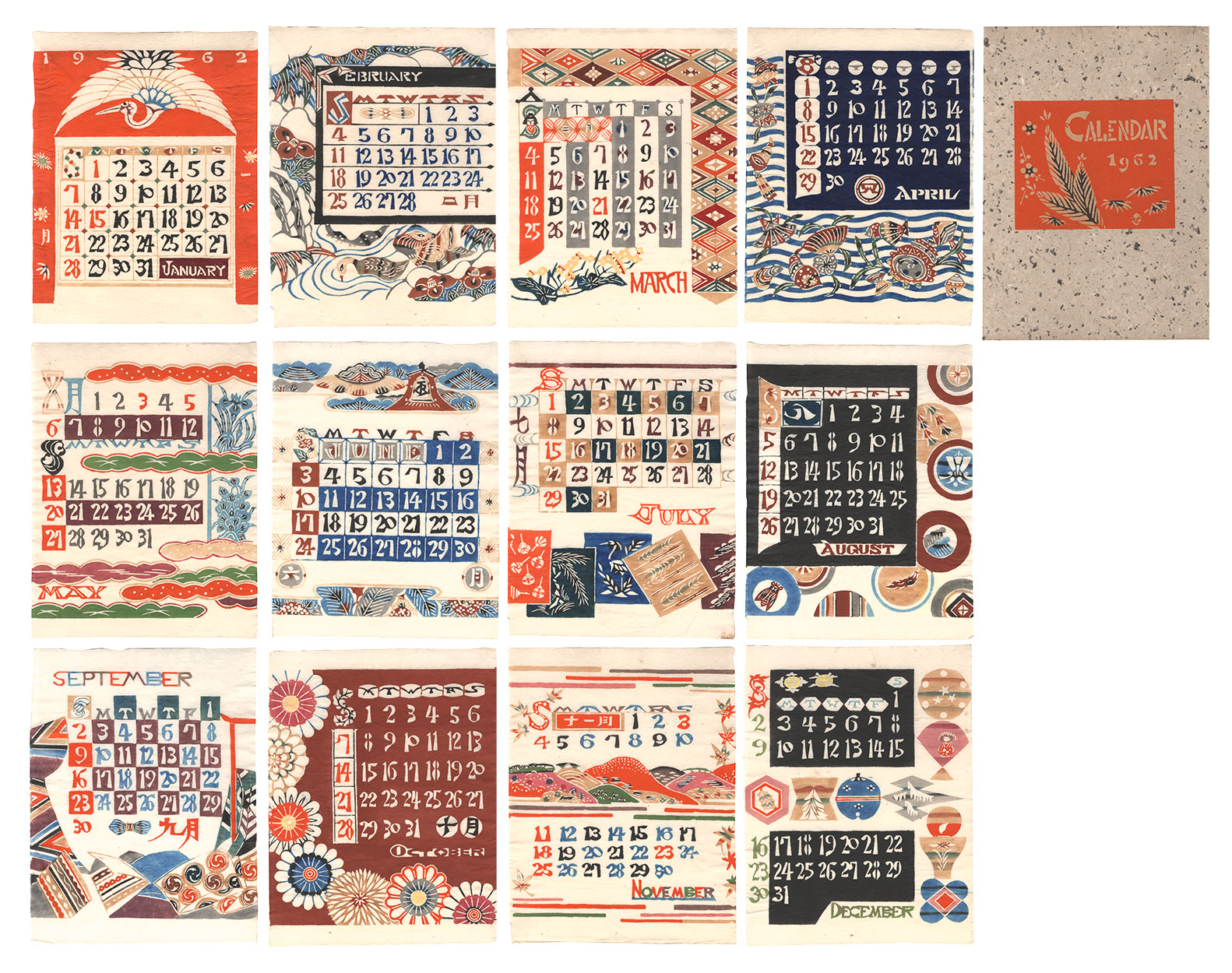 Serizawa Keisuke “Serizawa Keisuke Calendar for 1962”