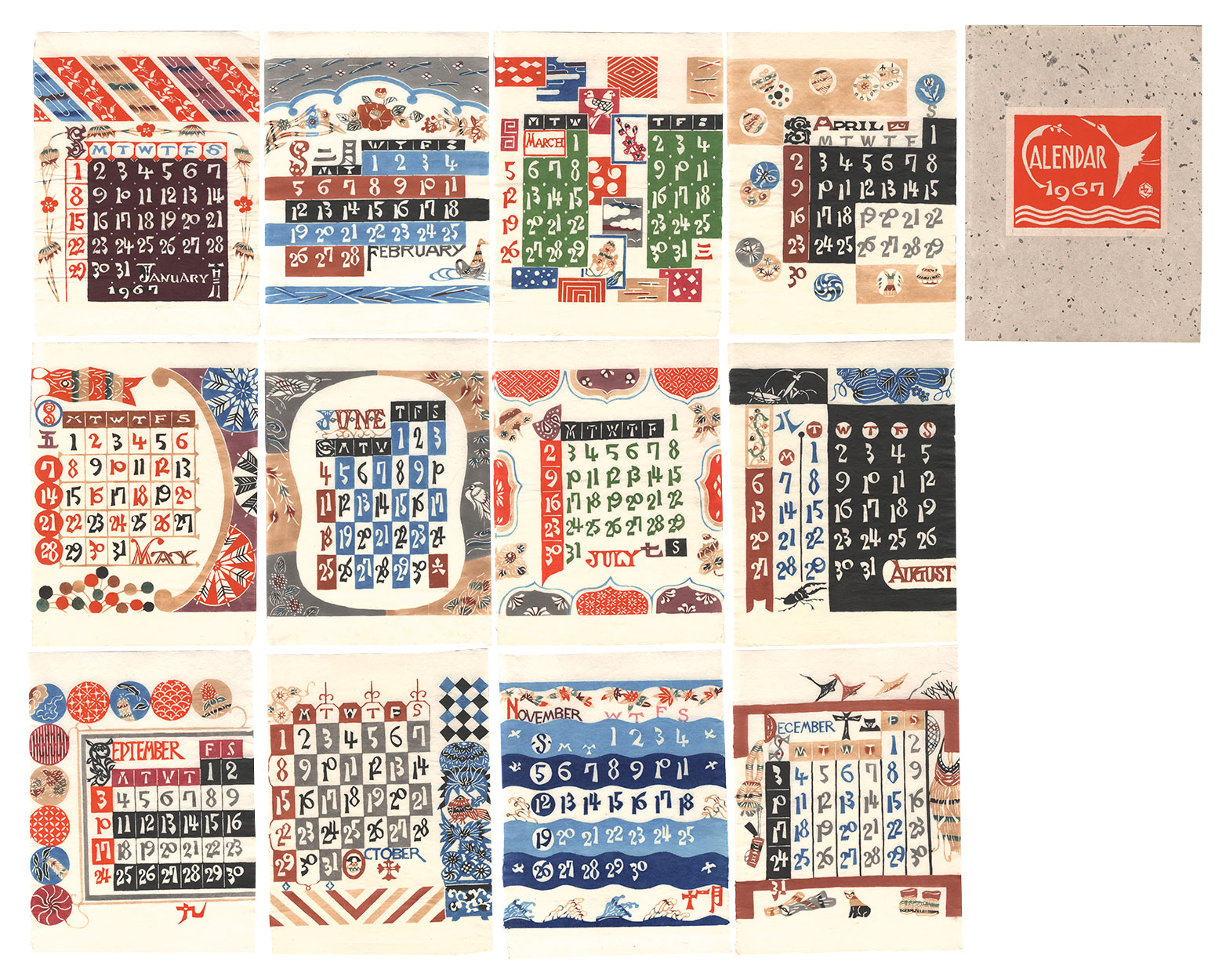 Serizawa Keisuke “Serizawa Keisuke Calendar for 1967”