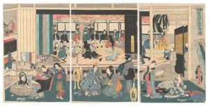 Yoshikazu / Children's Dance Performance at Gankiro in Yokohama [横浜岩亀楼子供手踊之図]
