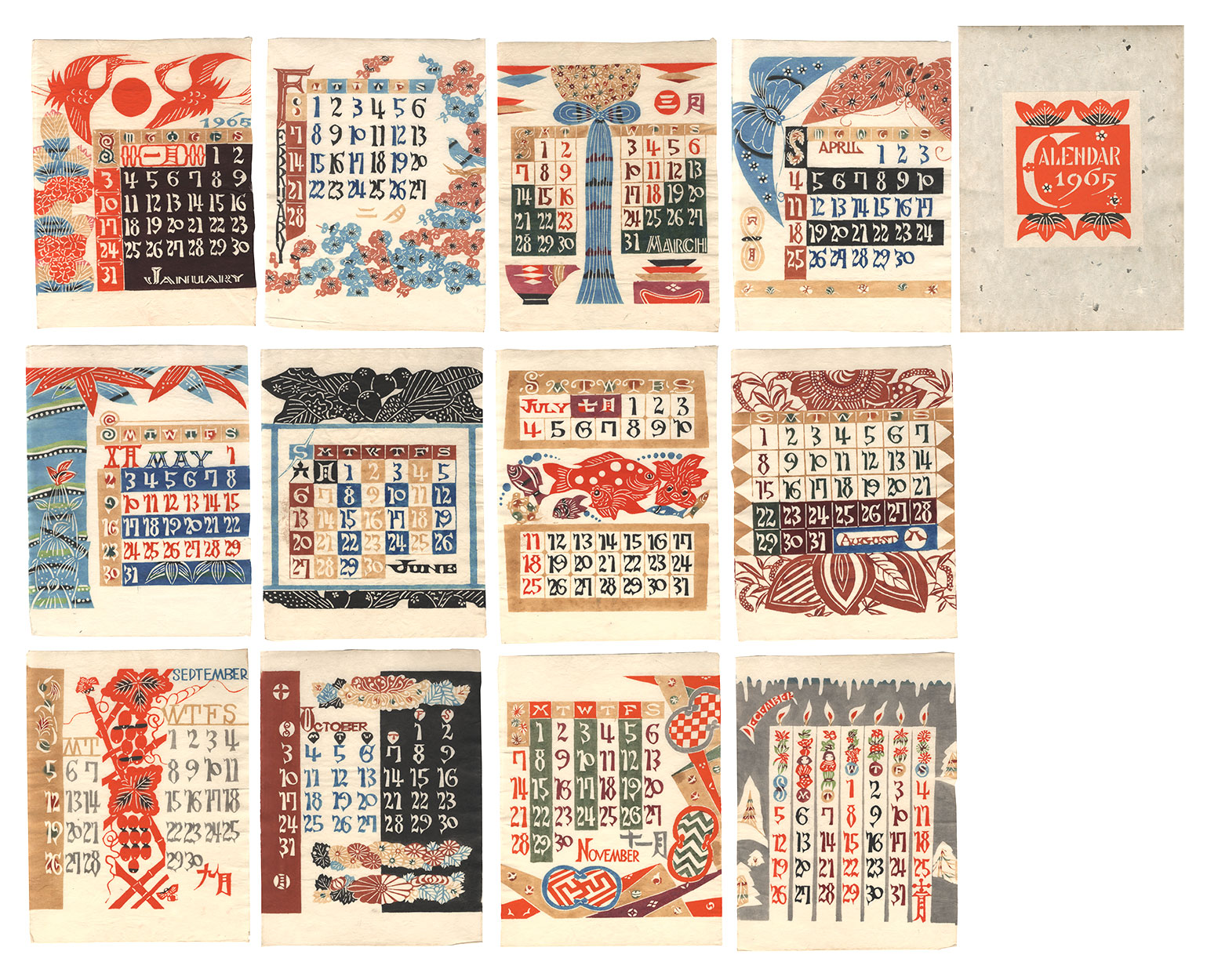 Serizawa Keisuke “Serizawa Keisuke Calendar for 1965”