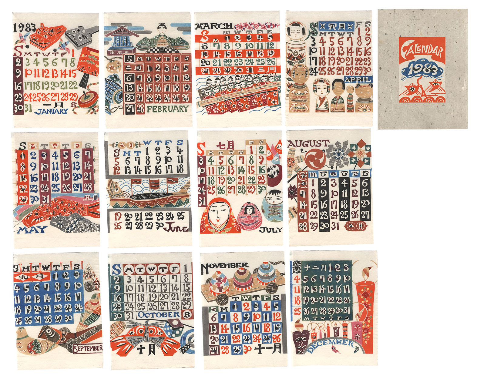 Serizawa Keisuke “Serizawa Keisuke Calendar for 1983”
