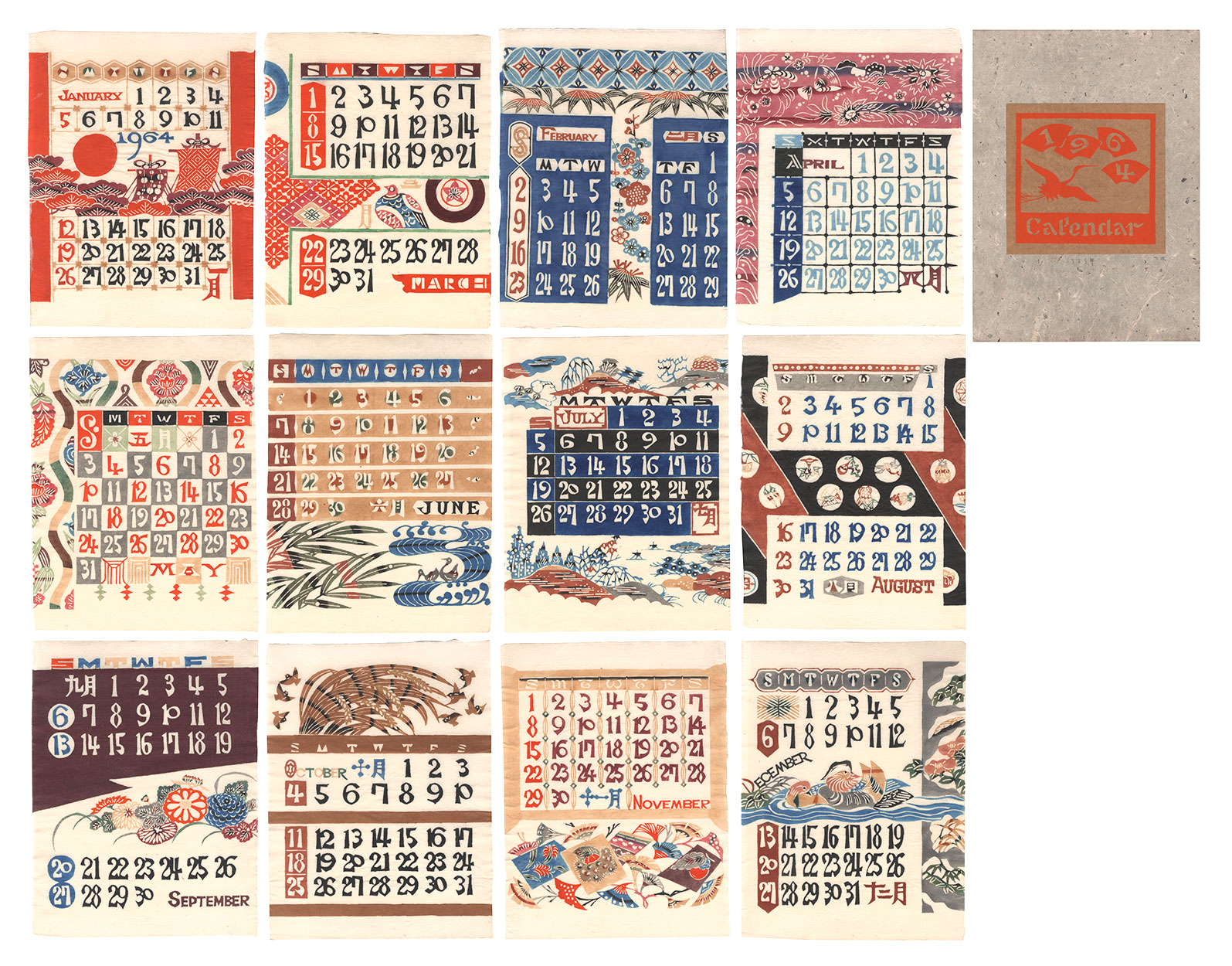 Serizawa Keisuke “Serizawa Keisuke Calendar for 1964”
