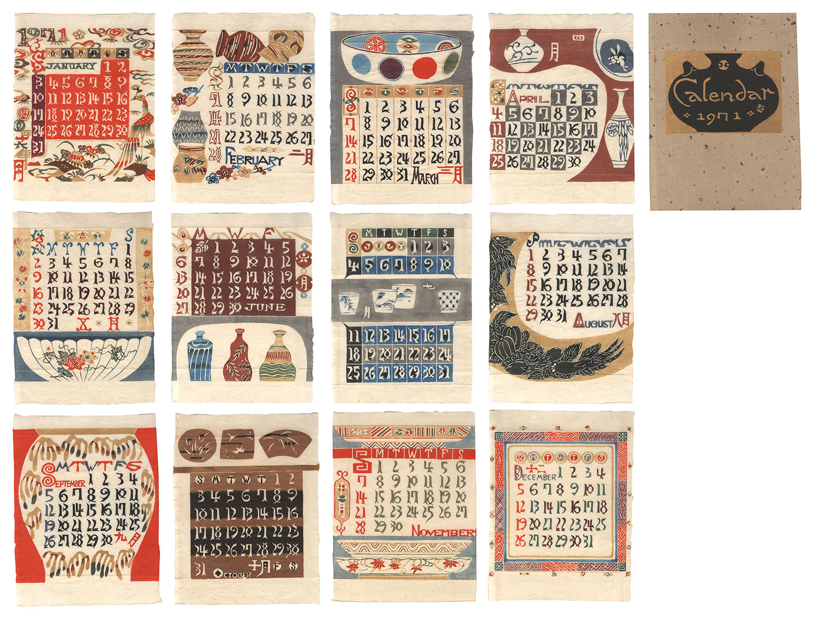 Serizawa Keisuke “Serizawa Keisuke Calendar for 1971”