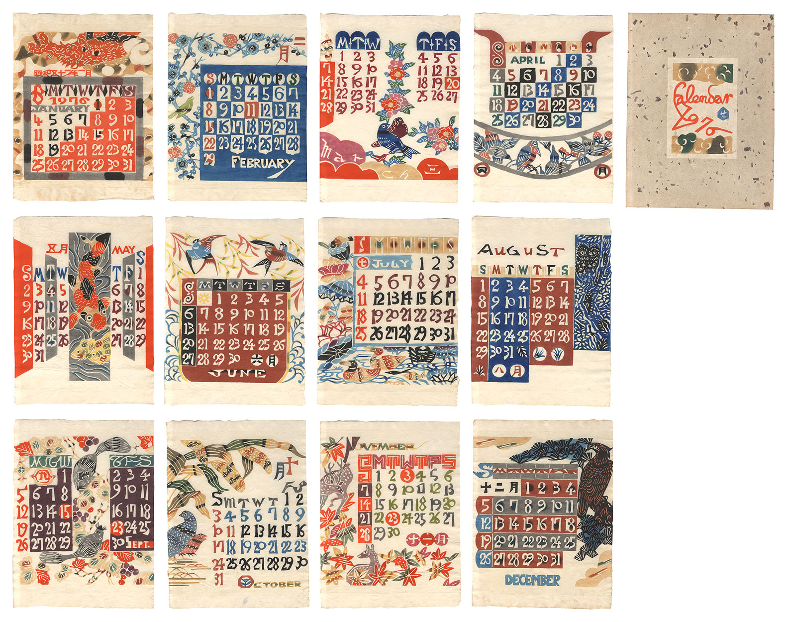 Serizawa Keisuke “Serizawa Keisuke Calendar for 1976”