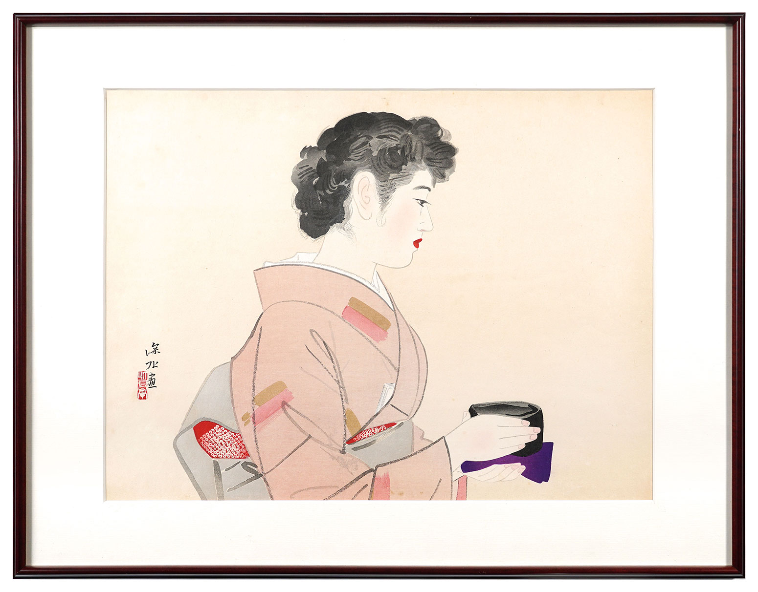 伊東深水「茶の湯」