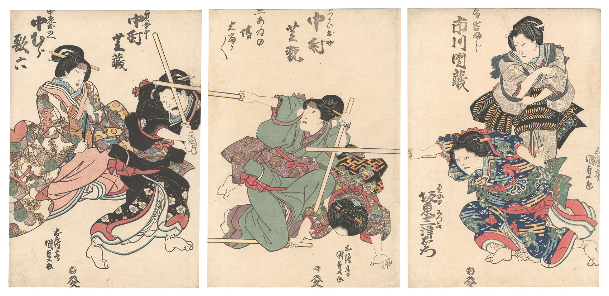 Kunisada I “Kabuki Play: Kazashi no Hana Shibai no Sangatsu (?)”