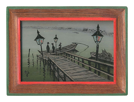 Yamataka Noboru “Glass painting: Matsuchi Ferry”