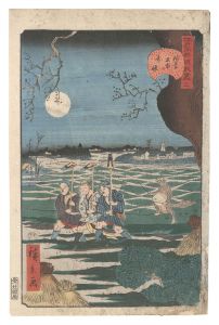 Hirokage / Comical Views of Famous Places in Edo / No. 3: Strange Events at Tomonoura in Asakusa [江戸名所道外尽　三 浅草友甫の奇怪]