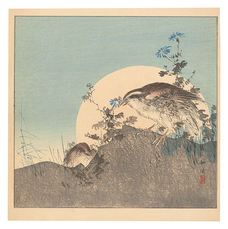 Tsukioka Kogyo “Quail and the Moon (tentative title)”