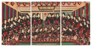Chikanobu / Dance Performance at the Shintomi Theater [新富座古市踊の図]