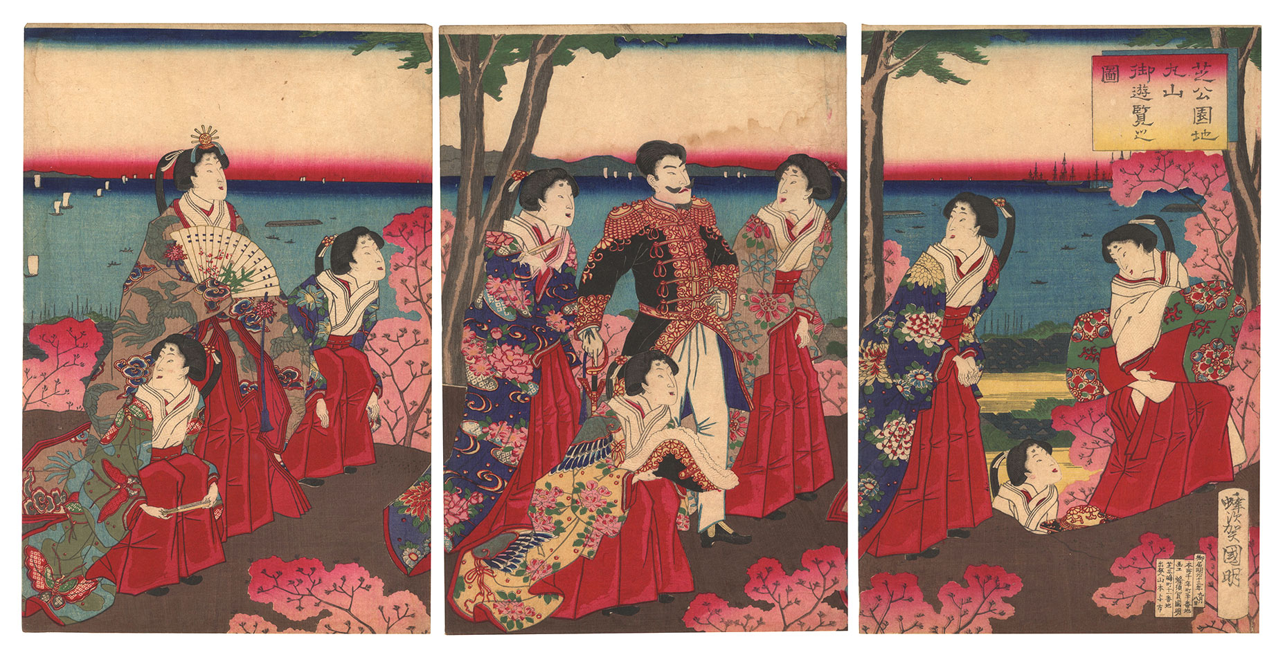国明二代「芝公園地丸山 御遊覧之図」