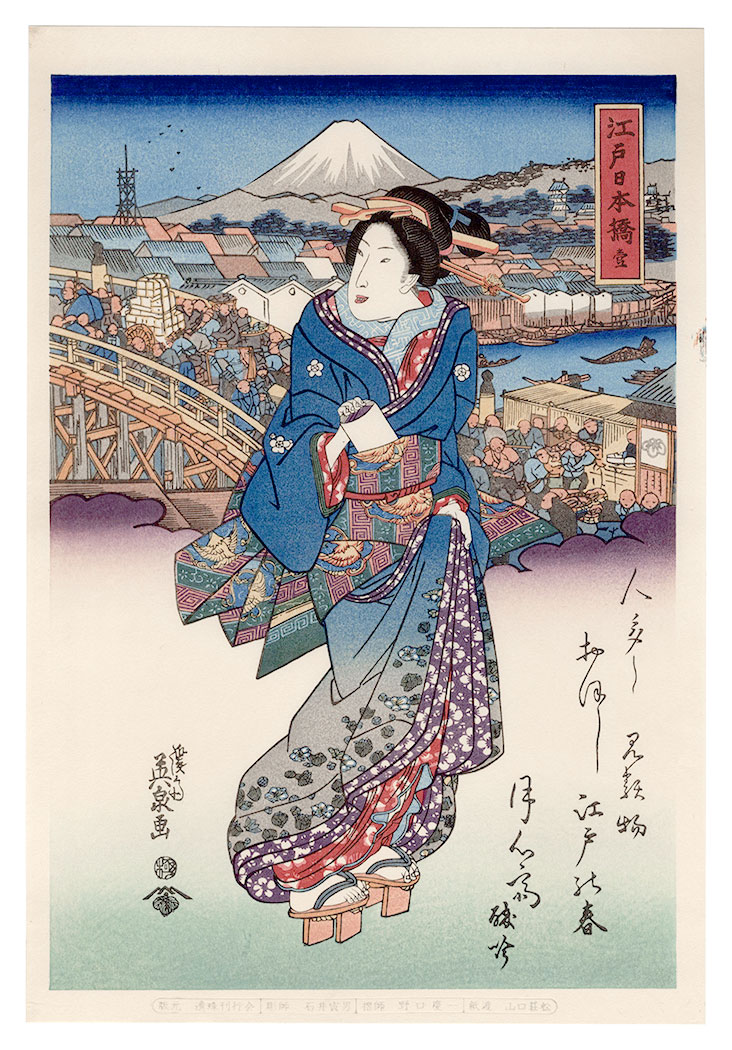 Eisen “Tokaido Beauties / Edo Nihonbashi【Reproduction】”