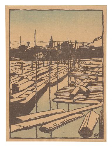 石井柏亭「木場」