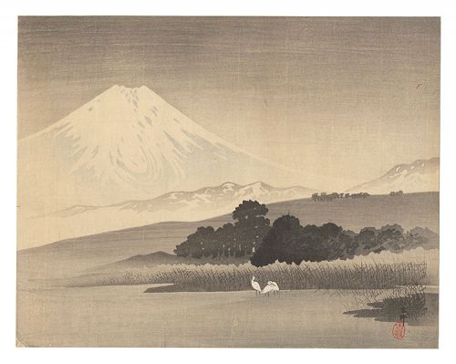 小原古邨（祥邨）「富士（仮題）」