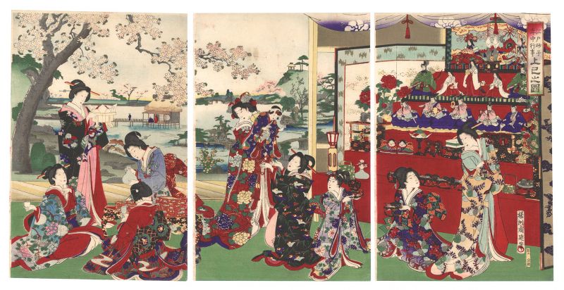 Chikanobu “Sands of Edo: Annual Events / The Festival of the Third Month”