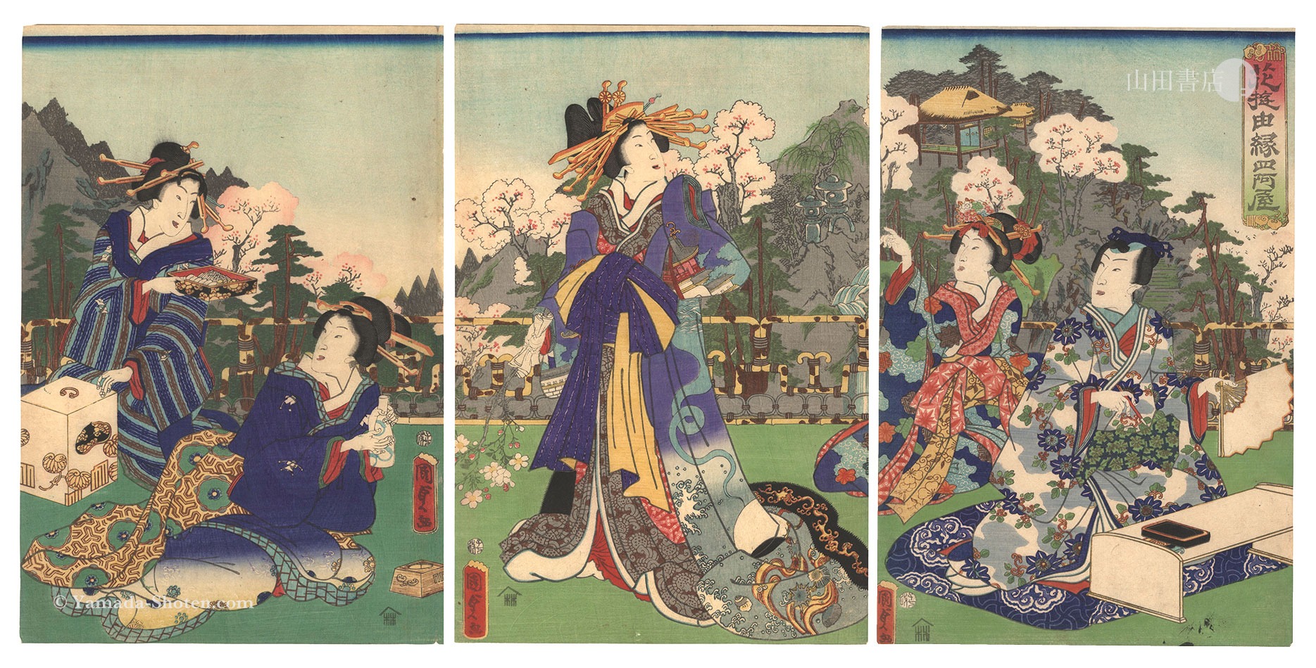 Kunisada II “Hana asobi Yukari no Azumaya”