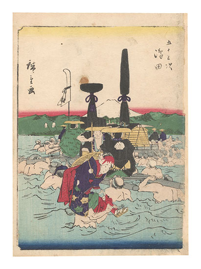 広重初代「五十三次　島田」