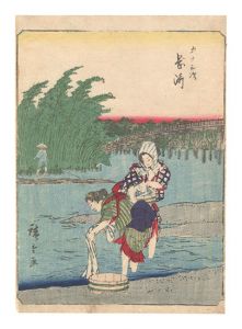 広重初代「五十三次　岡崎」