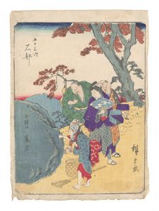 Hiroshige I / Fifty-three Stations / Ishibe [五十三次　石部]