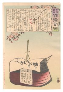 清親「日本万歳百撰百笑　支那土産 骨皮道人」