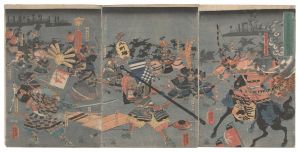 芳虎「保元平治合戦源義朝白河殿夜討之図」