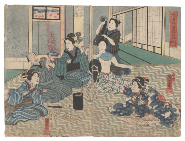 国芳「当盛見立人形之内　かりざしき奥の図」
