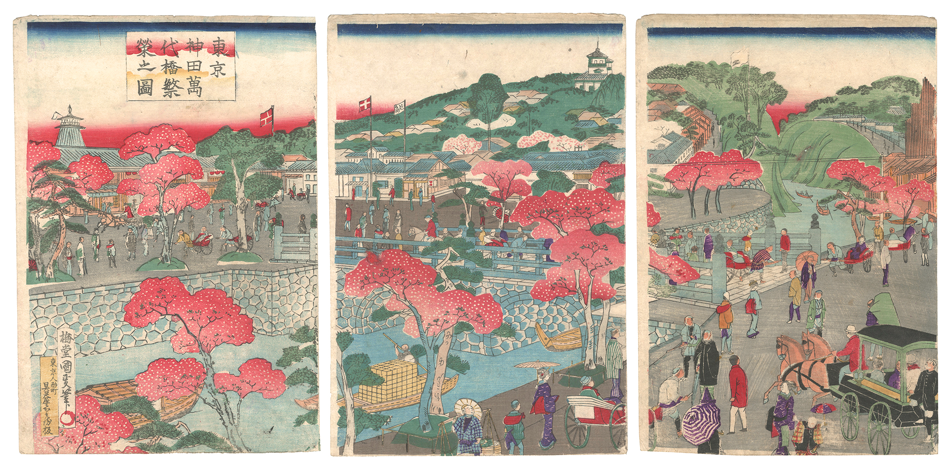 Kunimasa IV “Prosperity of Mansei Bridge at Kanda, Tokyo”