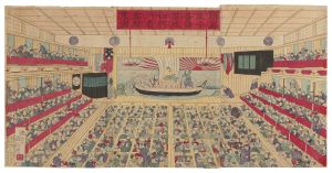 Kunimasa IV / The First Public Presentation of a Play in Celebration of the Completion of the Shintomi-za Theater [新富座本普請落成初興行看客群集図]