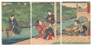 豊国三代 広重二代「源氏合筆四季　夏 王子音無川夕すゝみ」