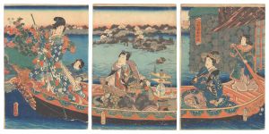 豊国三代「水馴棹春船遊」