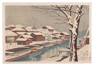 東京名所ノ内　佃島 雪