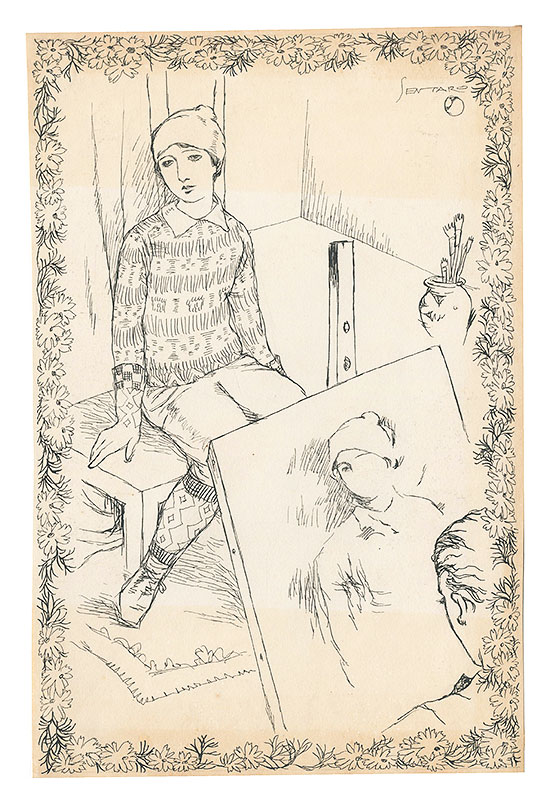 岩田専太郎「自筆画稿」