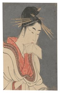 歌麿「美人気量競　鶏舌楼雛鶴【復刻版】」