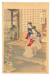 月耕「婦人風俗尽　縫模様」