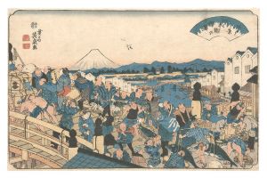 英泉「江戸八景　日本橋の晴嵐」