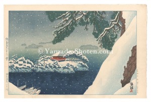 Snow at Godaido Hall, Matsushima