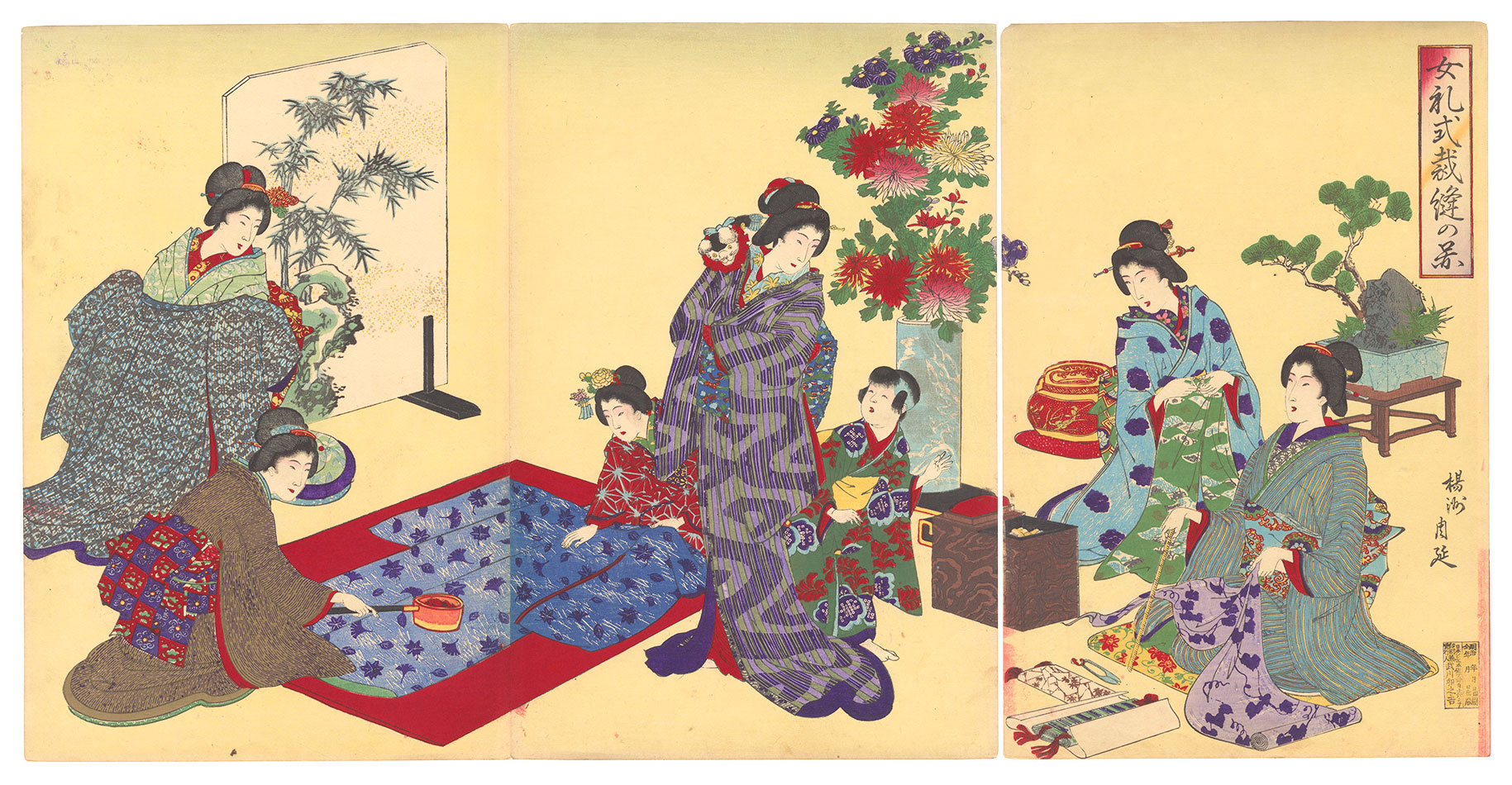 Chikanobu “Manners for Women: Sewing”