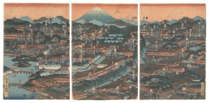 芳綱「江戸町並火消し之図」