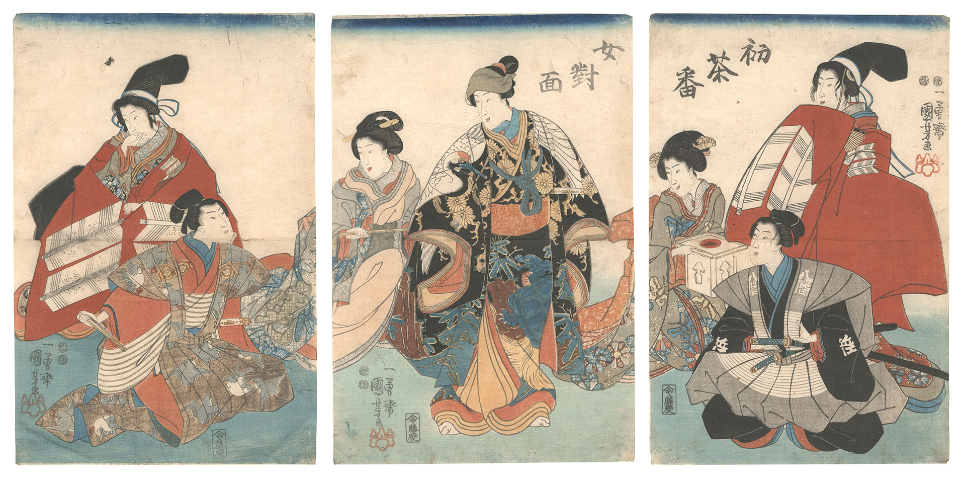 Kuniyoshi “A Soga Brothers Confrontation Scene Enacted by Women Amateurs at New Year”