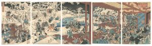 Kuniyoshi / The Night Attack in Chushingura; The Loyal Samurai Break into the Mansion in the Night Attack [忠臣蔵夜討図 義士夜討乱入之図]