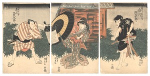 <strong>Kunisada I</strong><br>Scene from a Kabuki Play