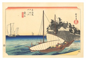 Hiroshige I / The Fifty-Three Stations of the Tokaido (Hoeido Edition) / Kuwana: Shichiri Crossing【Reproduction】 [東海道五十三次（保永堂版）　桑名 七里渡口【復刻版】]