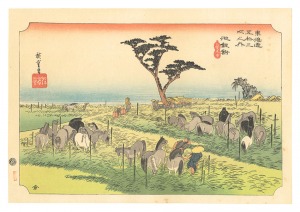 Hiroshige I / The Fifty-Three Stations of the Tokaido (Hoeido Edition) / Chiryu: Early Summer Horse Fair【Reproduction】 [東海道五十三次（保永堂版）　池鯉鮒 首夏馬市【復刻版】]