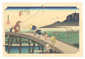 Hiroshige I / The Fifty-Three Stations of the Tokaido (Hoeido Edition) / Kakegawa: View of Akiba Mountain【Reproduction】 [東海道五十三次（保永堂版）　掛川 秋葉山遠望【復刻版】]